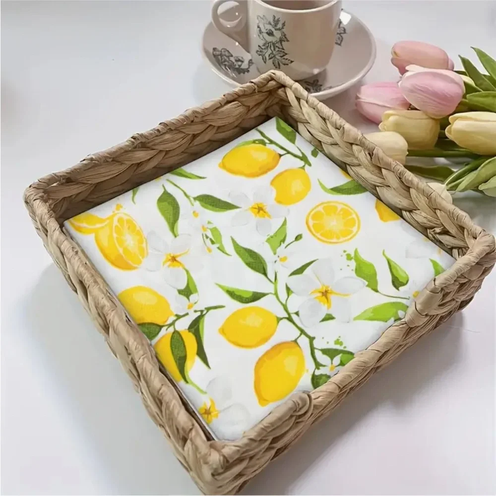 Panalisa Lemon Print Luncheon Paper Napkins, 20 ct